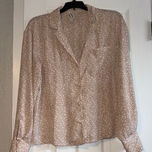 Women's Cream Button-Up Blouse